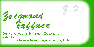 zsigmond haffner business card